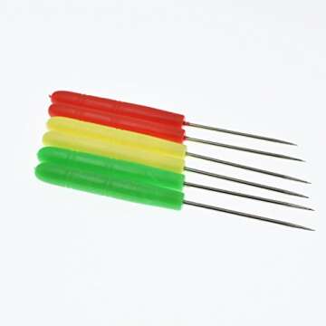 YOKIND 6Pcs Sugar Stir Needle Scriber Needle, DIY Baking Pin Whisk Stainless Steel Needle Biscuit Icing Pin, Random Color