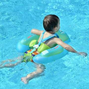 New Upgraded Swimbobo Baby Swimming Float Kids Inflatable Swim Ring with Safety Support Bottom Swimm...