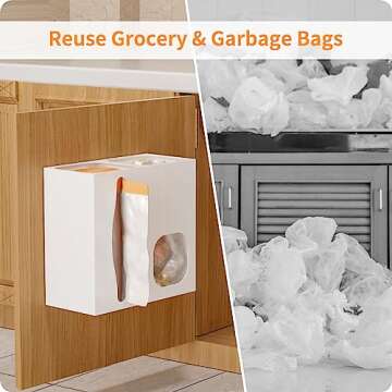 Acrylic Grocery Bag Holder & Trash Bag Dispenser 2 in 1
