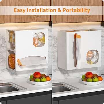 Acrylic Grocery Bag Holder & Trash Bag Dispenser 2 in 1