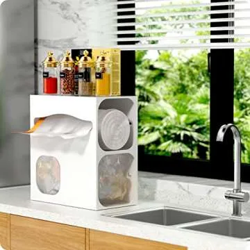 Acrylic Grocery Bag Holder & Trash Bag Dispenser 2 in 1