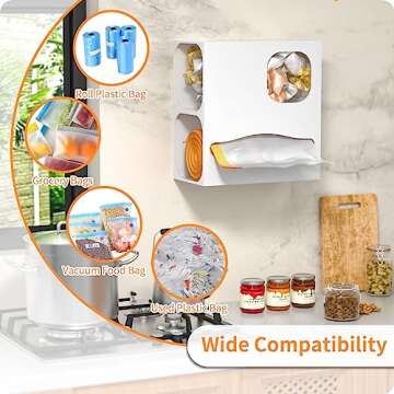 Acrylic Grocery Bag Holder & Trash Bag Dispenser 2 in 1