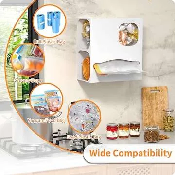 Acrylic Grocery Bag Holder & Trash Bag Dispenser 2 in 1