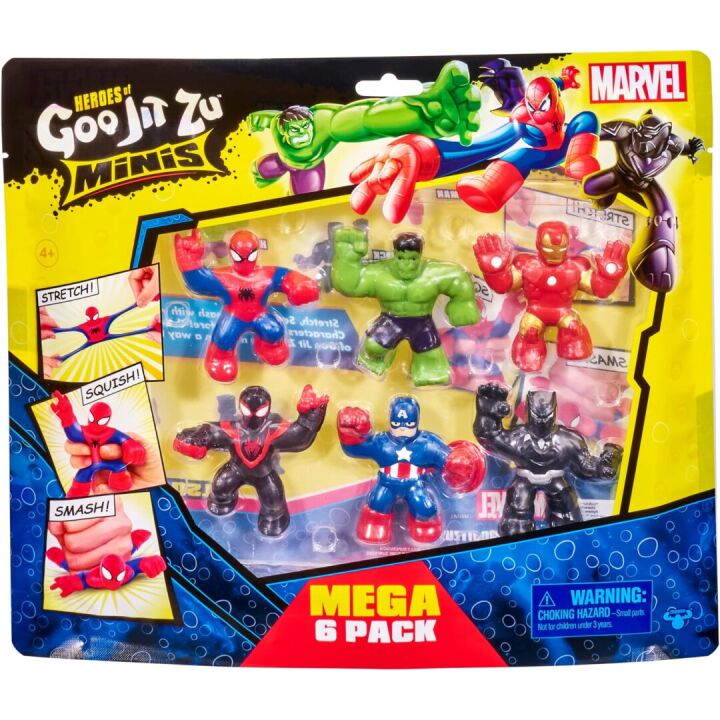 Marvel Heroes Goo Jit Zu 6 Pack of Mini Figures