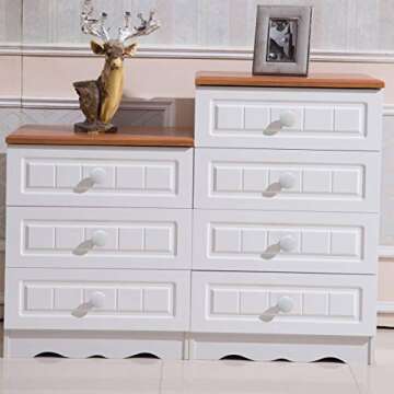 VORCOOL 5pcs Ceramic Door Knobs Drawer Knobs Pull Handles Durable Round Ceramic Kitchen Cupboard Cab...