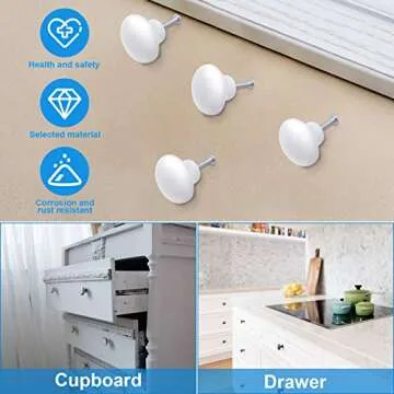 VORCOOL 5pcs Durable Ceramic Door Knobs for Home