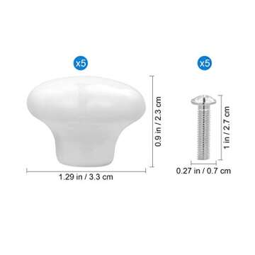VORCOOL 5pcs Durable Ceramic Door Knobs for Home