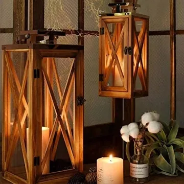 Elegant XRKITE Wooden Candle Lantern for Home and Garden