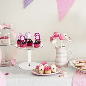 WILLSIN Acrylic Cake Stand, Round Cake Stands for Dessert Table, Clear Cupcake Stand for Birthday Party, Pastry Candy Pizza Display Riser for Wedding Event (Small)