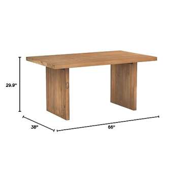 Amazon Brand – Rivet Boundary Modern Reclaimed Fir Wood Dining Kitchen Table, 66"L, Honey Brown