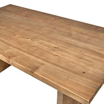 Amazon Brand – Rivet Boundary Modern Reclaimed Fir Wood Dining Kitchen Table, 66"L, Honey Brown