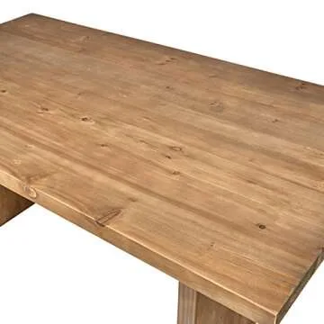 Rivet Boundary Reclaimed Fir Wood Dining Table, 66" Honey Brown