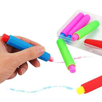 Nexxxi 10 Pcs Colorful Plastic Chalk Holder, Adjustable Chalk Clip with a Wood Chalkboard Eraser and Storage Case for School Supplies