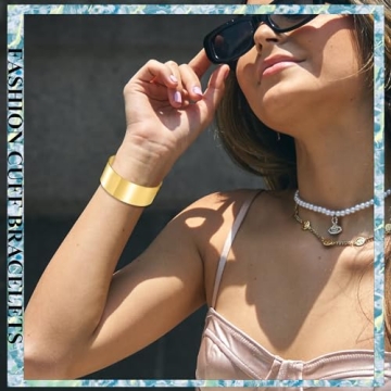 BOMAIL 2PCS Gold Cuff Bracelets for Women - Chic Adjustable Bangles