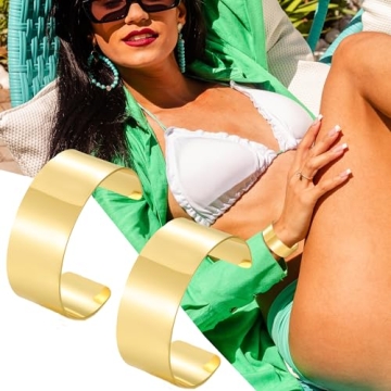 BOMAIL 2PCS Gold Cuff Bracelets for Women - Chic Adjustable Bangles