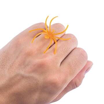Tanlee 300 Pieces Spider Ring Halloween Plastic Spider Ring Bulk Halloween Spider Costume Accessories Themed Party supplies
