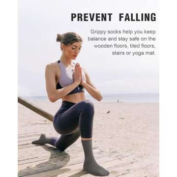 yeuG Non Slip Pilates Socks for Women - Stylish Grip Socks for Yoga & Fitness