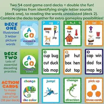 AGO Phonics Zero Fun Learning Card Game for Kids