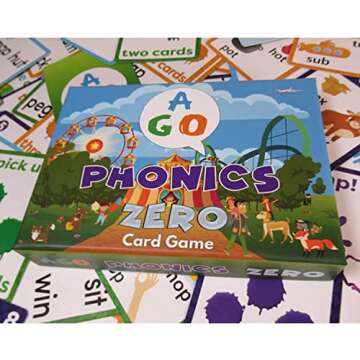 AGO Phonics Zero: Fun CVC Word Card Game & Flashcards for Kids - Fun Reading & Phonics Learning for Kindergarten & Elementary