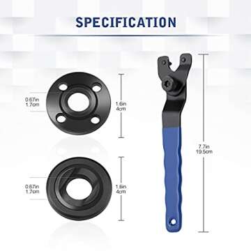 Lenink Wrench Grinder Shaft Nut 5/8-11 7Pcs, Angle Grinder Wrench with Angle Grinder Flange Nuts