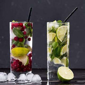 Reusable Utensils with Case - Lunch Utensil Case Black Portable Flatware Stainless Set with Case and Straw, Straight Straw, Knife, Fork, Spoon