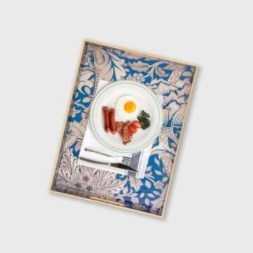 AGIOTA Large Decorative Serving Tray with Elegant Handles for Modern Living Rooms