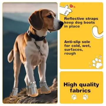 Hcpet Dog Shoes for Small Dogs, Breathable Dog Boots & Paw Protectors for Hot Pavement Winter Snow Hiking, Anti-Slip Dog Booties for Hardwood Floor Army Green Size 5