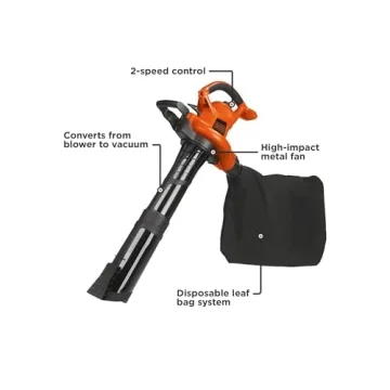 BLACK+DECKER Leaf Blower, Vacuum and Mulcher 3-in-1 Tool