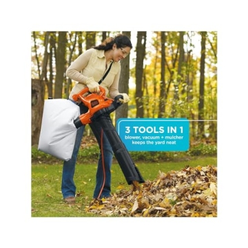 BLACK+DECKER Leaf Blower, Vacuum and Mulcher 3-in-1 Tool