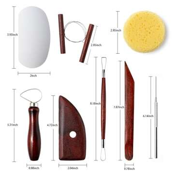 LINPHCEY 8Pcs Pottery Clay Sculpting Tools Set - Double-Ended with Storage Case