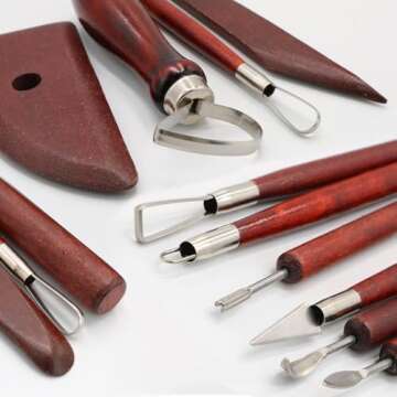 LINPHCEY 8Pcs Pottery Clay Sculpting Tools Set with Case