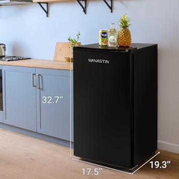 Compact Manastin 3.2 Cu. Ft Mini Fridge with Freezer