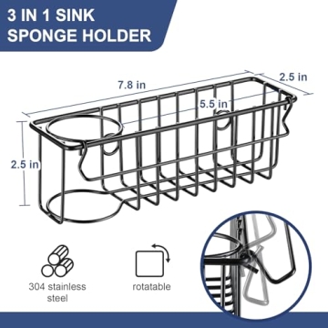 3-in-1 Kitchen Sponge Holder - No Drill & Rust Free