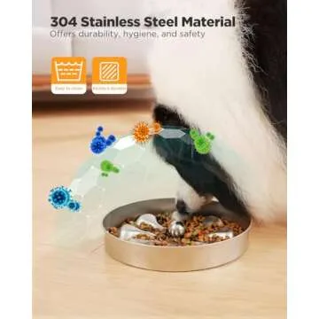 Oiwliur Slow Feeder Dog Bowls - Stainless Steel Non-Slip Metal Slow Feeding Bowl Suitable for Dry, Wet, or Raw Food, 5 Cups Large Capacity Dog Bowl, Double-Sided Design Ideal for All Dog Sizes