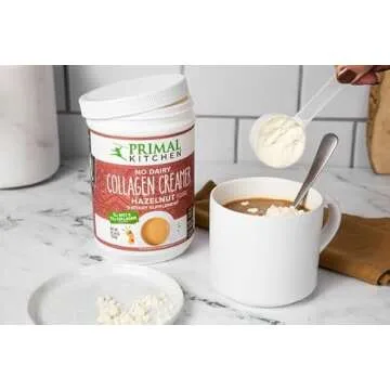 Primal Kitchen Hazelnut Collagen Creamer Powder, Collagen Peptide Drink Mix with MCT Oil, No Dairy, 10.34 Ounces