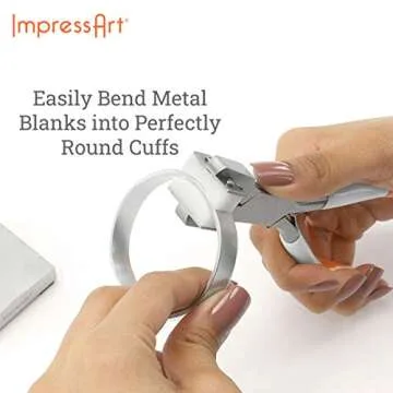 ImpressArt - Essential Bracelet Kit for Making Metal Stamping Blank Bracelets Includes Bracelet Bending Bar, Bracelet Bending Pliers, Enamel Sample, Bracelet Guides and 8 Bracelet Blanks