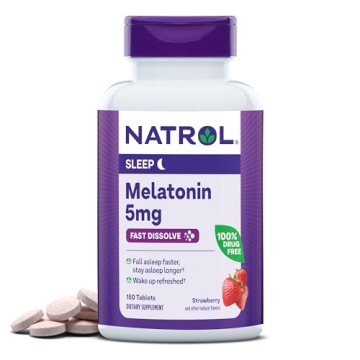 Natrol Fast Dissolve Melatonin 5 mg, 150 Tablets for Restful Sleep 150 Day Supply