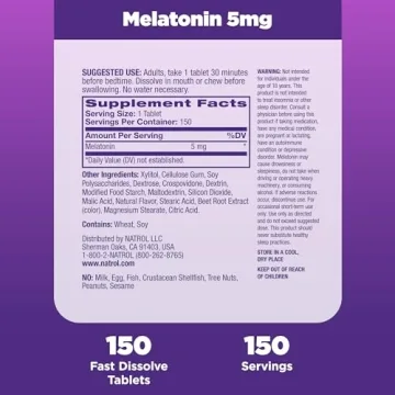 Natrol Melatonin Fast Dissolve Tablets 150 Strawberry Flavor