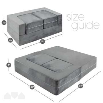 Milliard Kids Couch - Modular Kids Sofa for Toddler and Baby Playroom/Bedroom Furniture (Grey) with Bonus Pillow