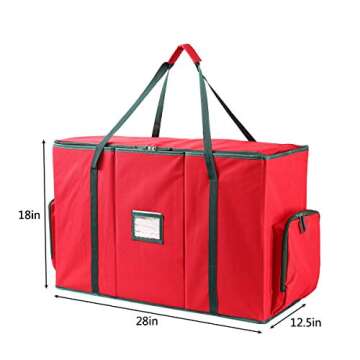 Large 2-in-1 Christmas Ornament Storage Box & Xmas Figurine Container - Easy Access Removable Trays,...