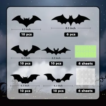Scary 3D Bats Halloween Décor – 56 Pcs Set for Spooky Vibe