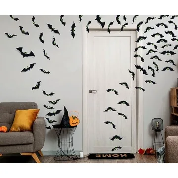 Scary 3D Bats Halloween Décor – 56 Pcs Set for Spooky Vibe