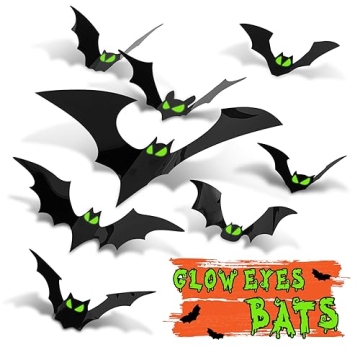 Scary 3D Bats Halloween Décor – 56 Pcs Set for Spooky Vibe