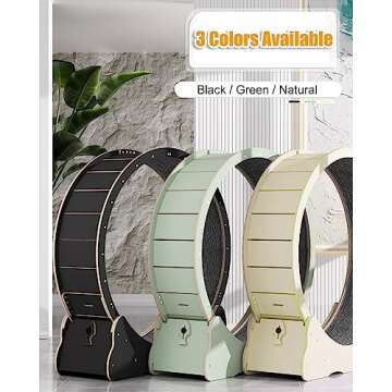 MIWOOYY Large Cat Exercise Wheel 40 inch - Natural Solid Wood Cat Wheel Exerciser for Indoor Cats, Safety Cat Treadmill with Lock & Minimized Gapdesign