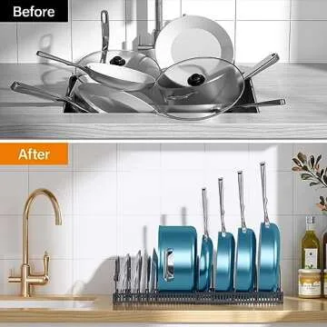 ORDORA Pots and Pans Organizer - Expandable & Adjustable