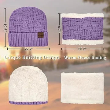Loritta Winter Set Women Beanie Scarf Gloves Comfortable Warm