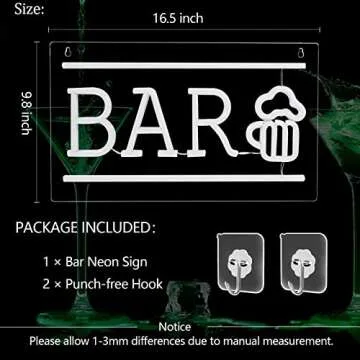 Stylish Bar Neon Sign for Home and Parties