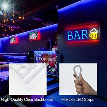 Stylish Bar Neon Sign for Home and Parties