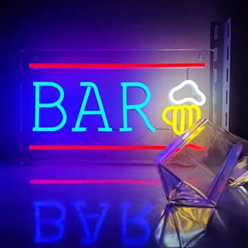 Stylish Bar Neon Sign for Home and Parties