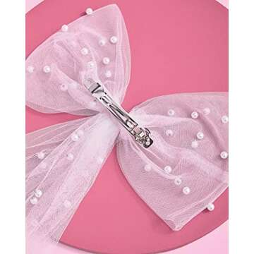 xo, Fetti Bachelorette Party Decorations Pearl White Hair Bow - Bride to Be | Bridal Shower Gift, Bridesmaid Favors